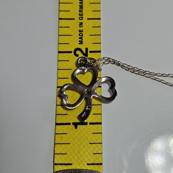 **Last Chance!! Final Sale** CL Artisan Shamrock Pendant Emerald Sterling 17" - Picture 11 of 16